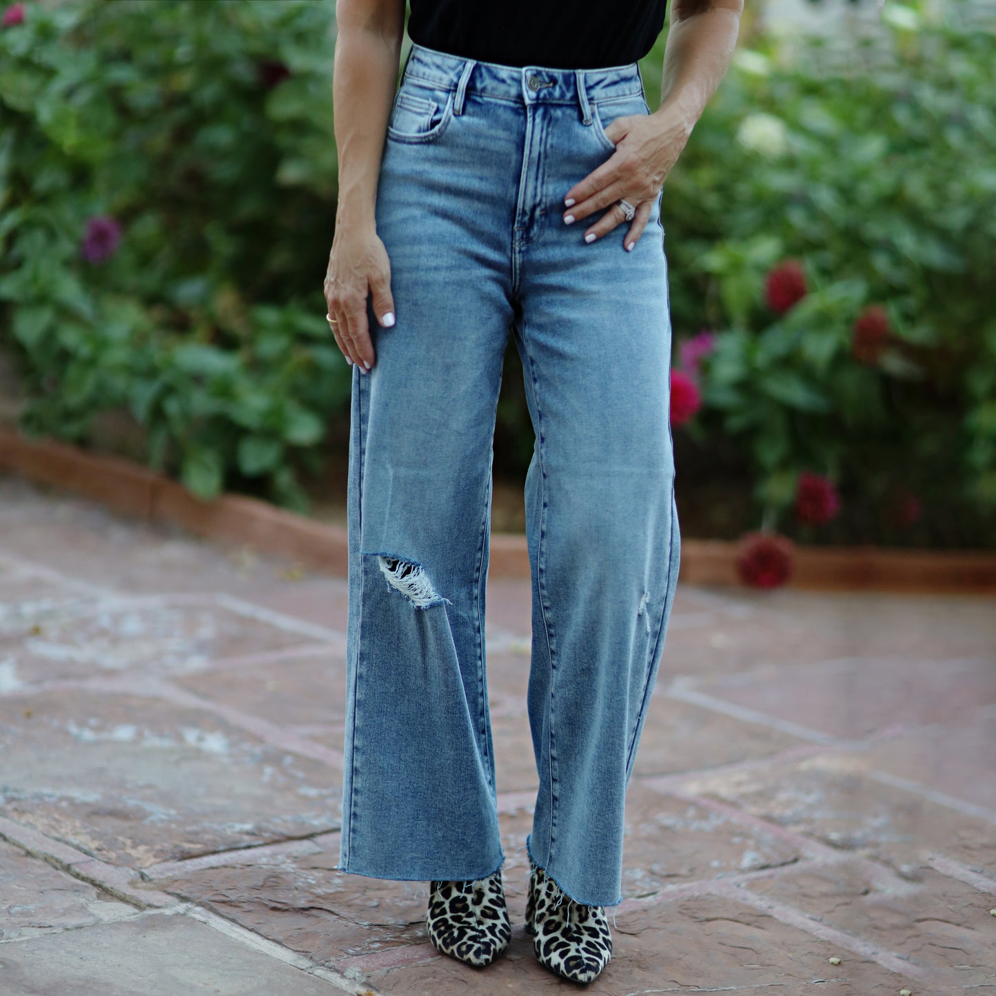 Jeans Wide Leg Crop