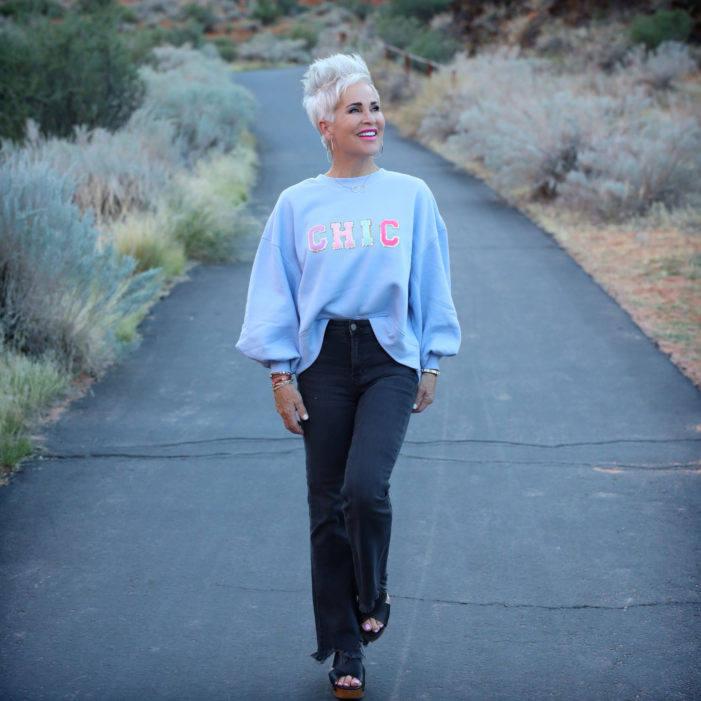 CHIC Periwinkle Sweatshirt SHOP AT CHIC